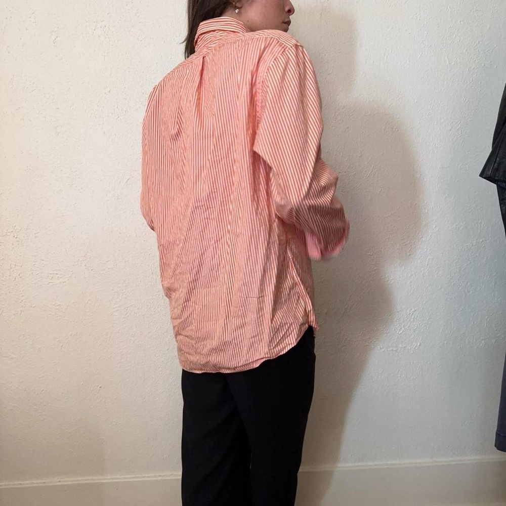 Vintage Ralph Lauren Orange Striped Button Down - Picture 3 of 6
